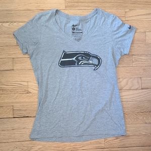 Nike Shirt Womens Size Large Slim Fit Seattle Seahawks Camo Logo NFL